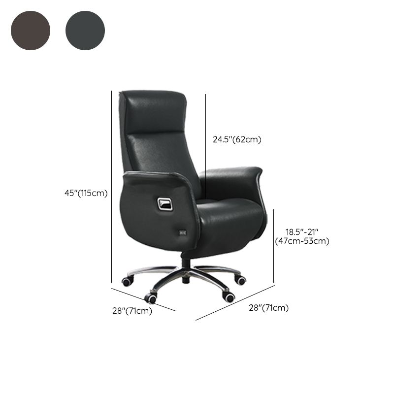 Modern Armless Executive Chair Leather Managers Chair for Office