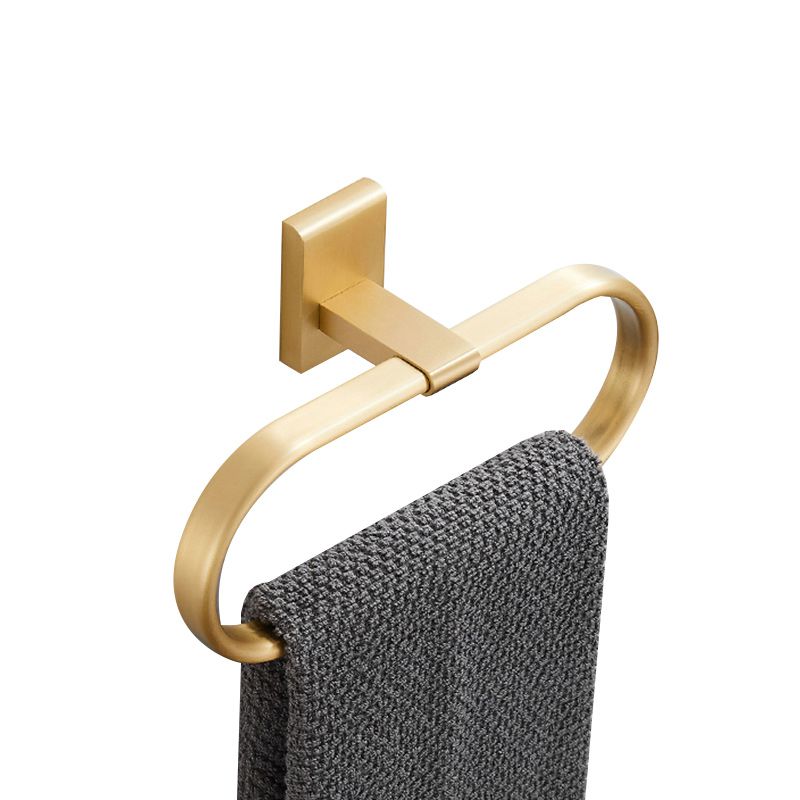 Golden Modern 5-Piece Bathroom Accessory Set Brushed Brass Towel Bar/Paper Holder