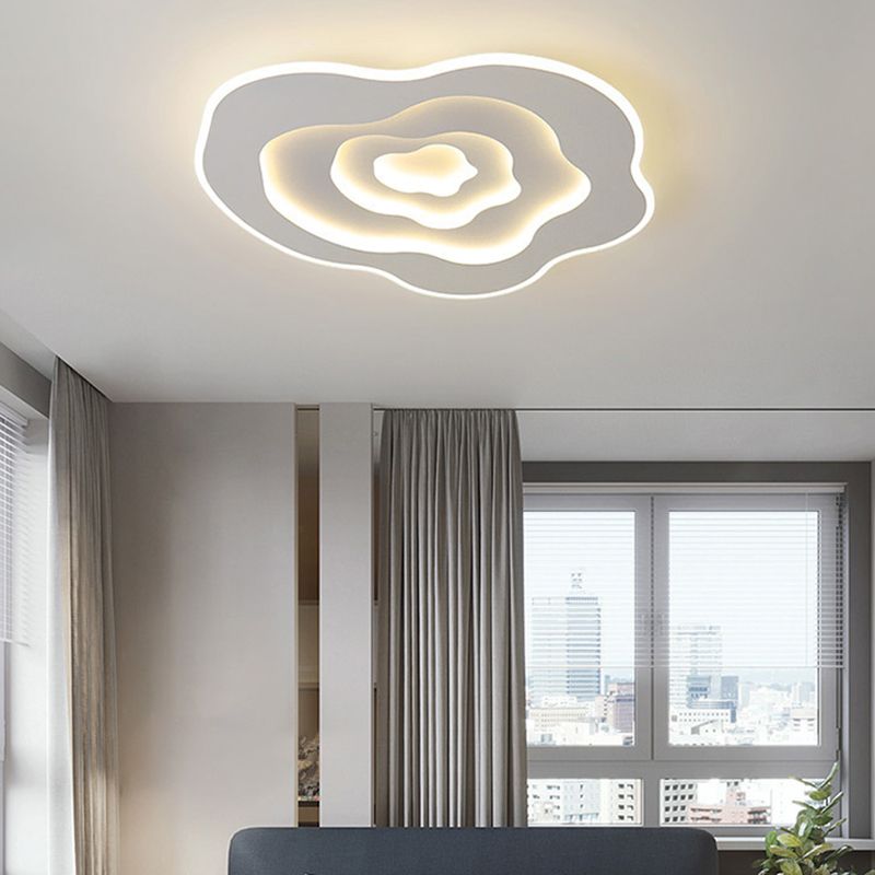 Modern Style Geometry Ceiling Lights Metal Ceiling Lamps for Bedroom in White