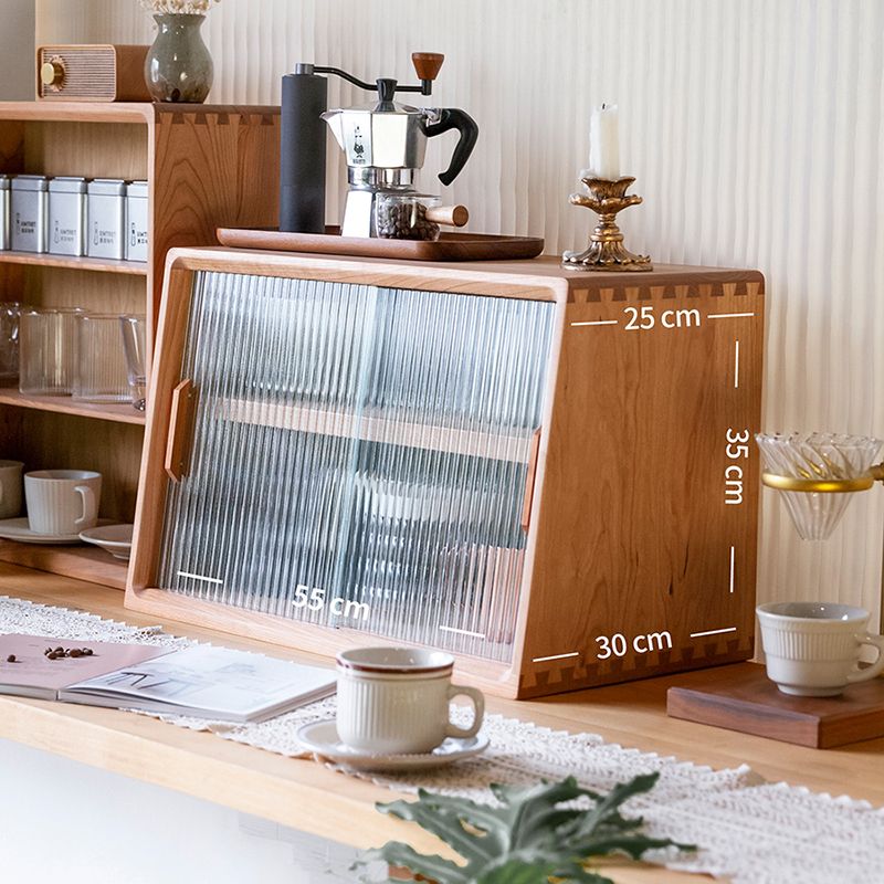 Contemporary Sideboard Cherry Sideboard Cabinet with Doors for Kitchen