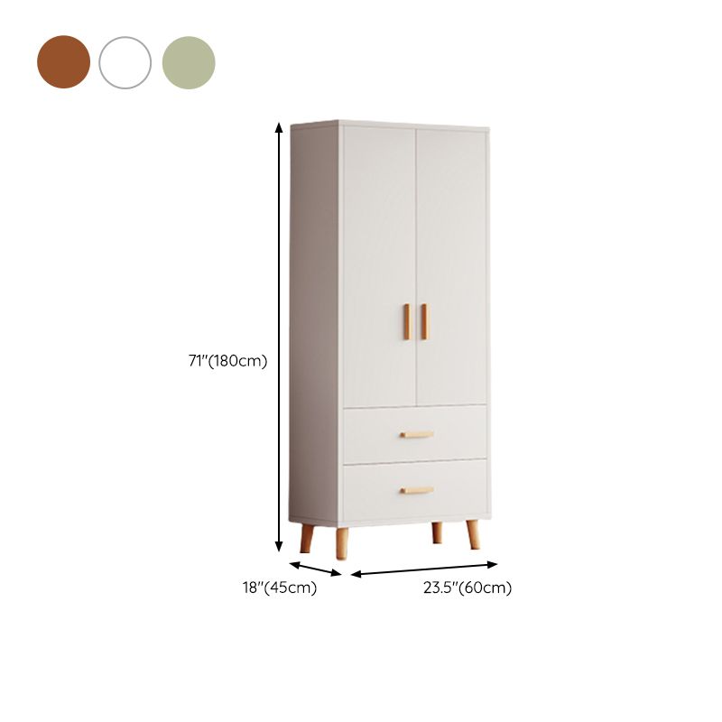 Manufactured Wood Kids Closet Contemporary Wardrobe Armoire with Garment Rod