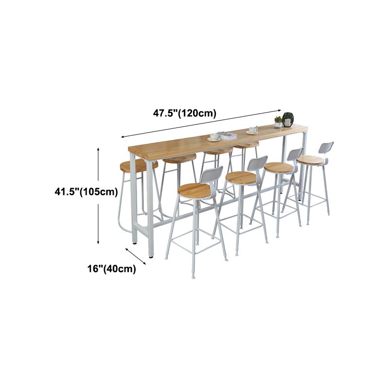 Houten pubtafel natuurlijke moderne voetsteun trent pubhoogte eettafel (alleen tafel)