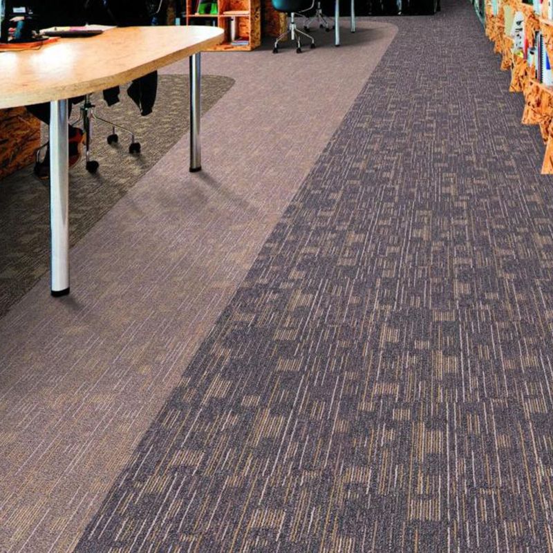 Loose Lay Indoor Carpet Tiles Dark Color Non-Skid Level Loop Carpet Tile