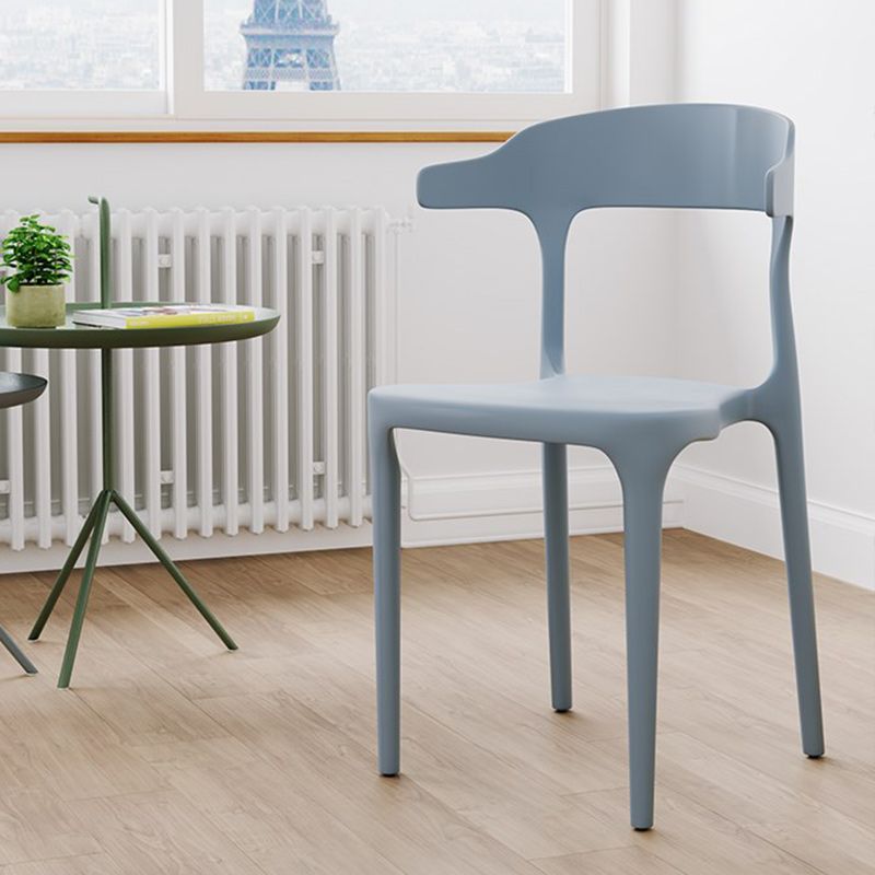 Contemporary Plastic Arm Chair Kitchen Dining Room Open Back Chair