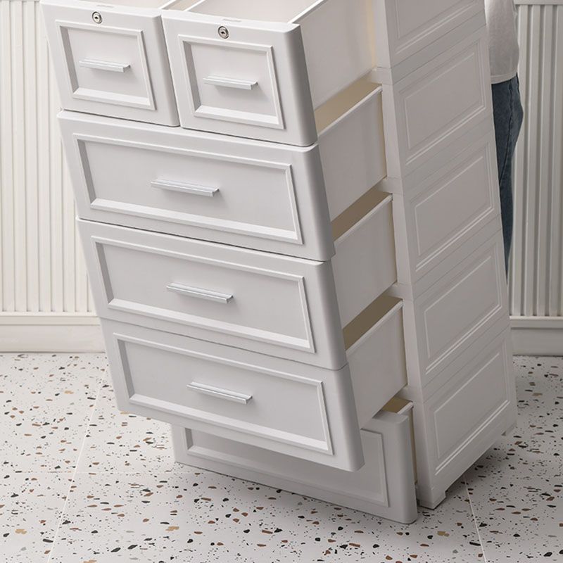 Contemporary Kids Dressers Vertical Plastic Kids Furniture with Drawers for Bedroom