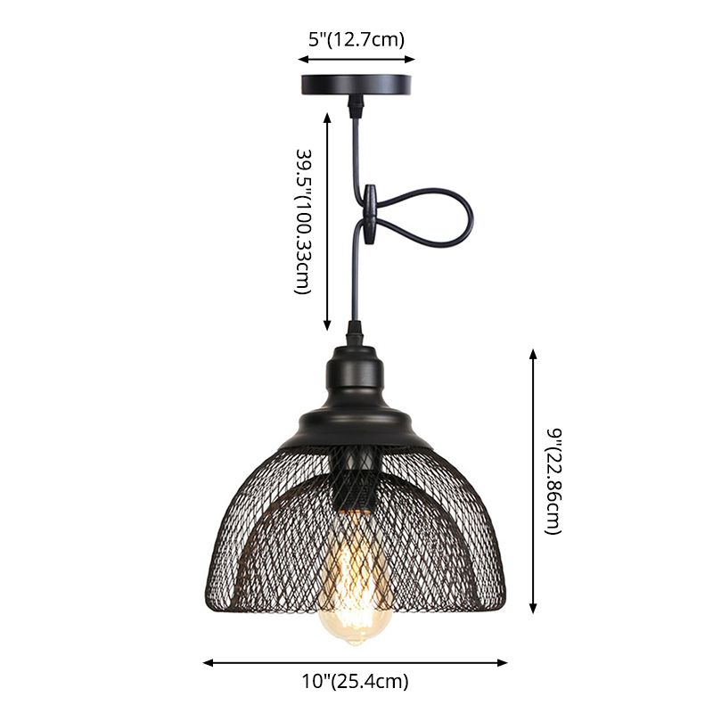 1 Light Wire Mesh Light Anhänger nordischer Industriestil Metallhangleuchten für Bar