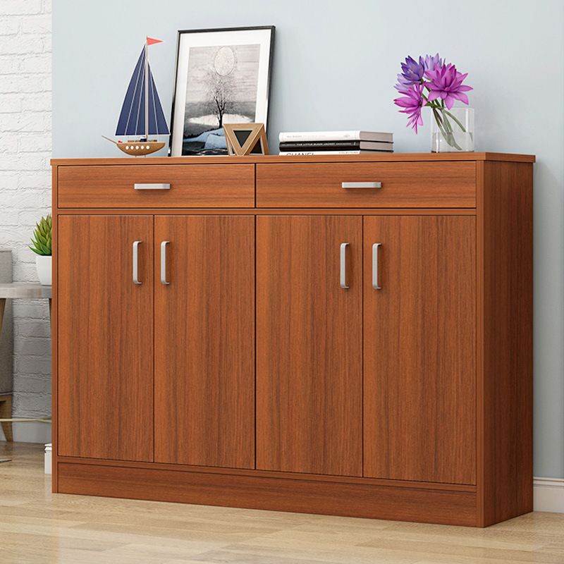 Contemporary Accent Cabinet with 2 Drawers and 4 Wooden Doors