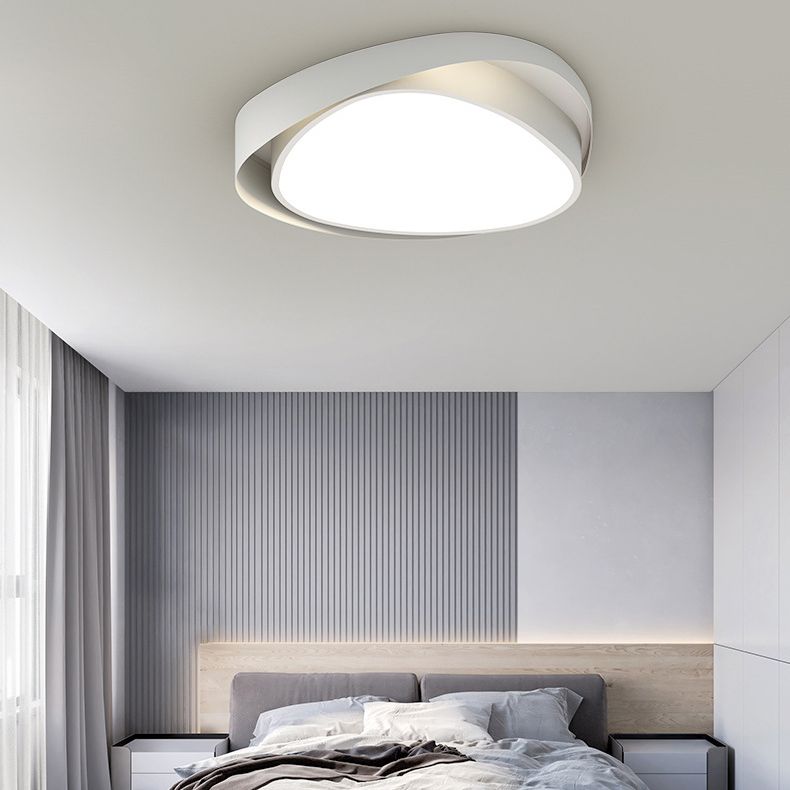 Modern LED Ceiling Light Geometric White Flush Mount Lighting for Bedroom