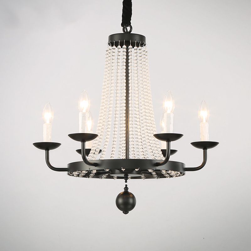 Candelabra Crystal Chandelier Lighting Fixture Countryside Living Room Pendant Light