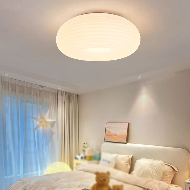 Single White Modern Flush Mount Lighting Unique LED Ceiling Light for Bedroom