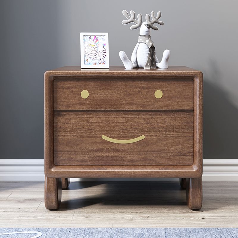 Storage Narrow Nightstand Flat Top Solid Wood Kids Bedside Table