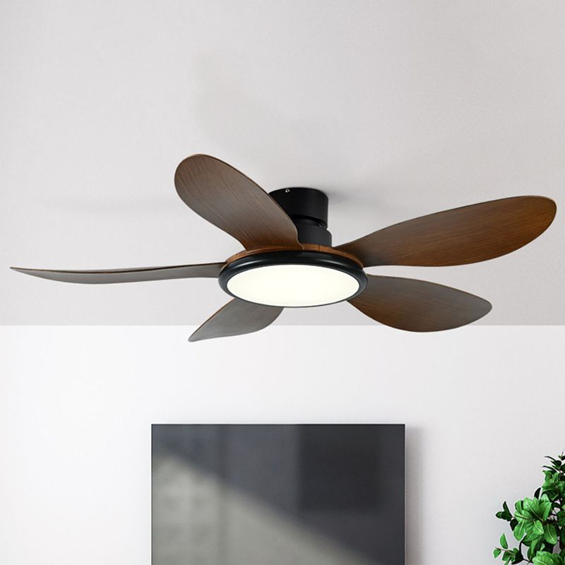 Contemporary LED Ceiling Fan Lamp 5-Blade Fan Lighting for Living Room