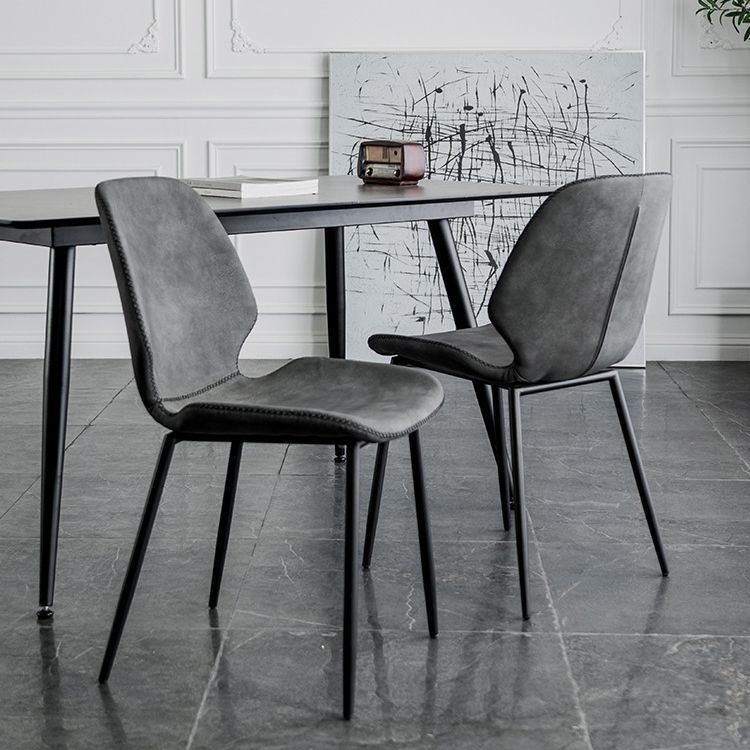 Modern Metal Kitchen Dining Side Chair Black Wingback Side Dining Side Chair