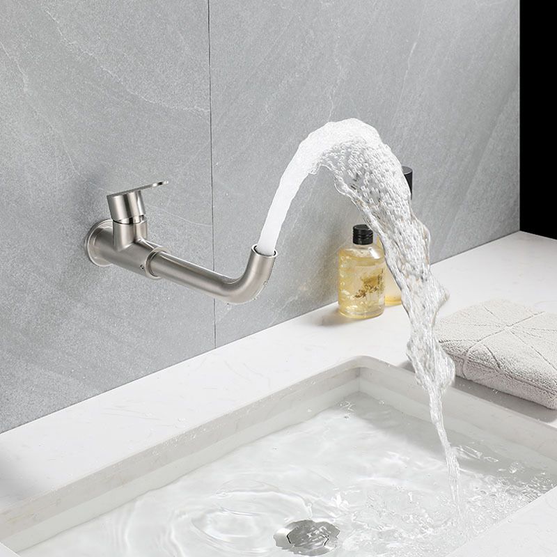 Modern Style Faucet Wall Mounted Single Lever Handle Faucet for Bathroom