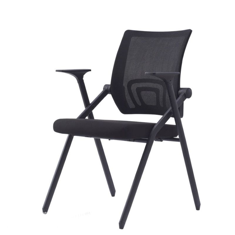 Modern Conference Chair with Mid Back Ergonomic Office Chair with Black Metal Frame