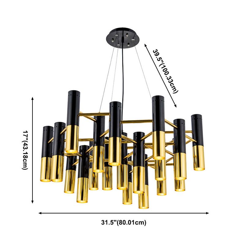 Sitting Room Postmodern Metal Chandelier Lighting Fixture Balck-gold Chandelier Pendant Light