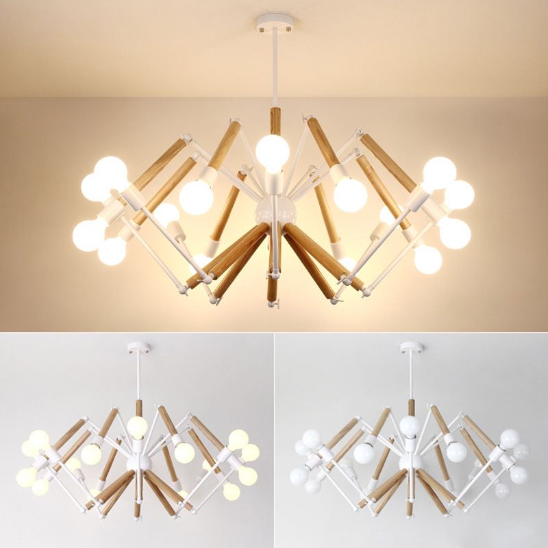 Spider Chandelier Pendant Light Modern Multi-Head Beige Bronze Chandelier Lamp for Restaurant