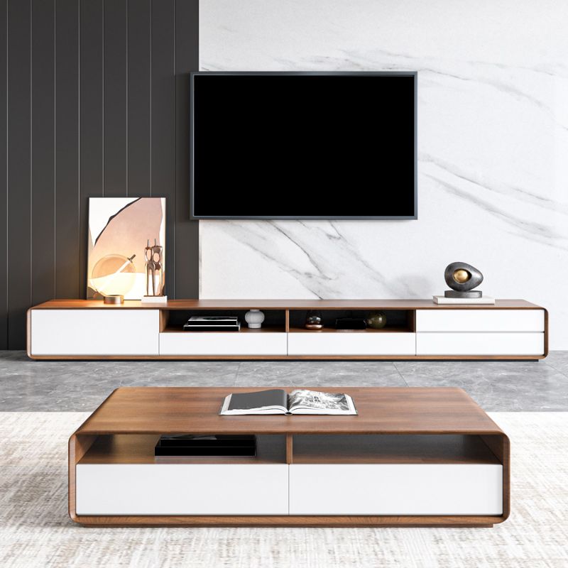 Modern Media Console Wood Media Console TV Stand with Drawers