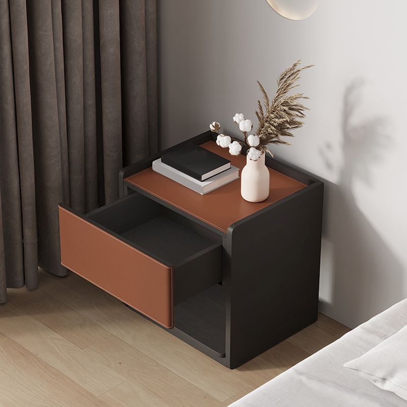 Modern Style Leather Bedside Cabinet 1 Drawer Night Stand for Bedroom