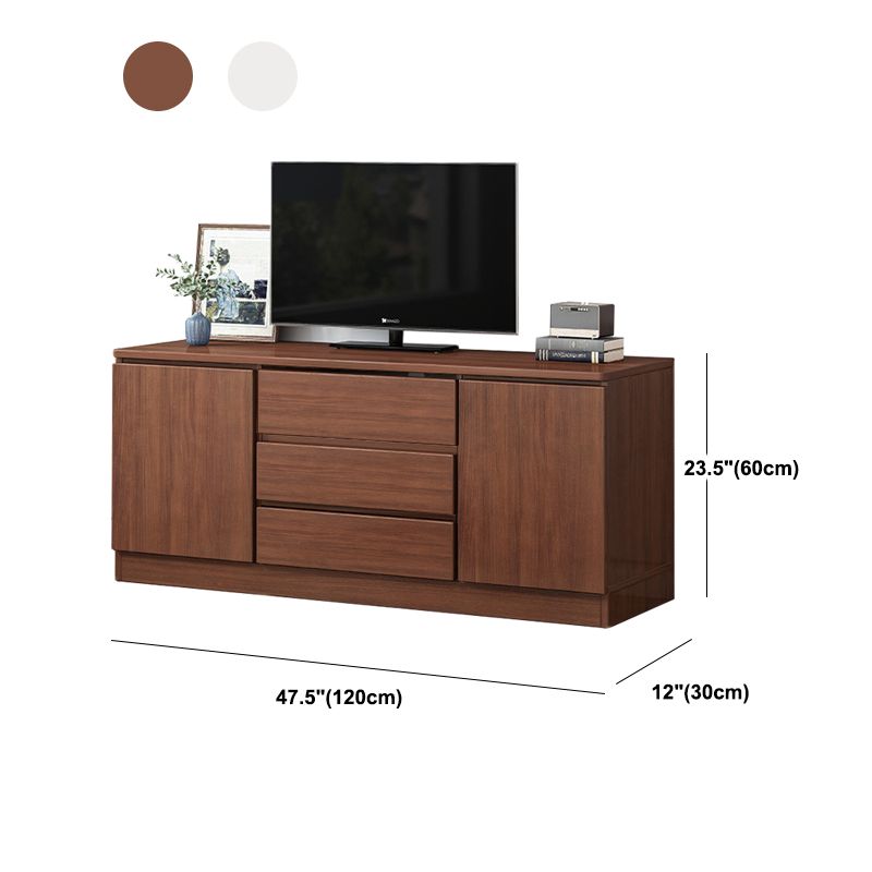 Modern TV Console Faux Wood TV Stand with Drawers and Storage, 24"H X 12"W