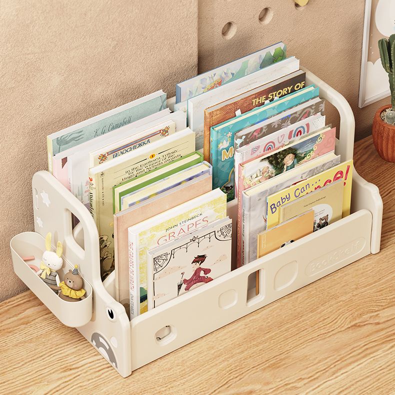 Contemporary Book Display Plastic Shelf Bookcase in Closed Back