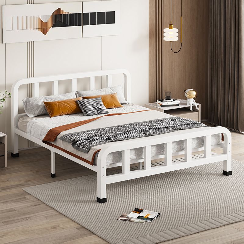 Modern Iron Frame Standard Bed with Rectangle Headboard Kids Bed