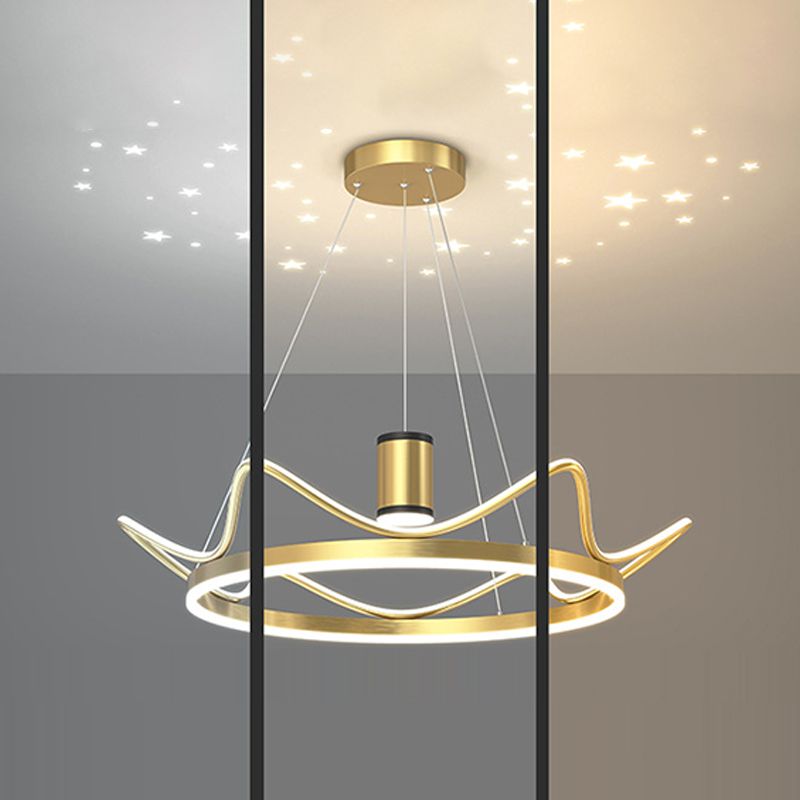 LED Chandelier 3 Lights Hanging Pendant Light Fixture with Acrylic Shade for Living Room