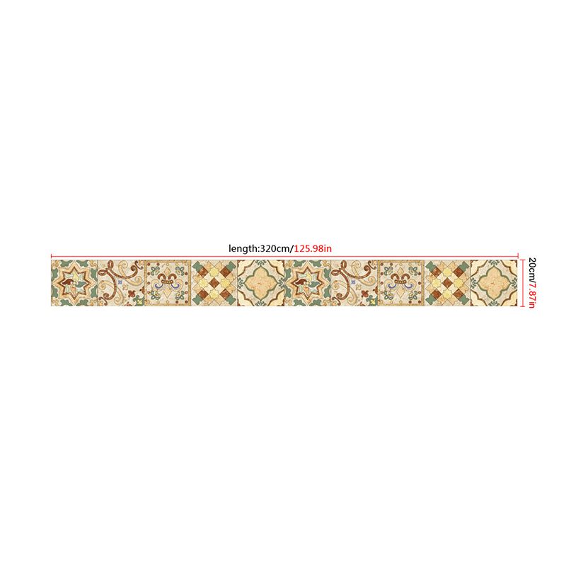 Bohemian Quatrefoil Tile Wallpaper Border Brown Easy Peel off Wall Covering for Accent Wall