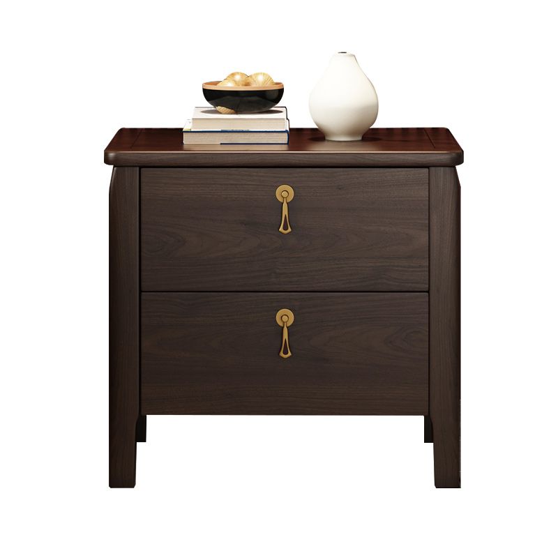 Contemporary Nightstand Solid Wood Bedside Cabinet for Bedroom