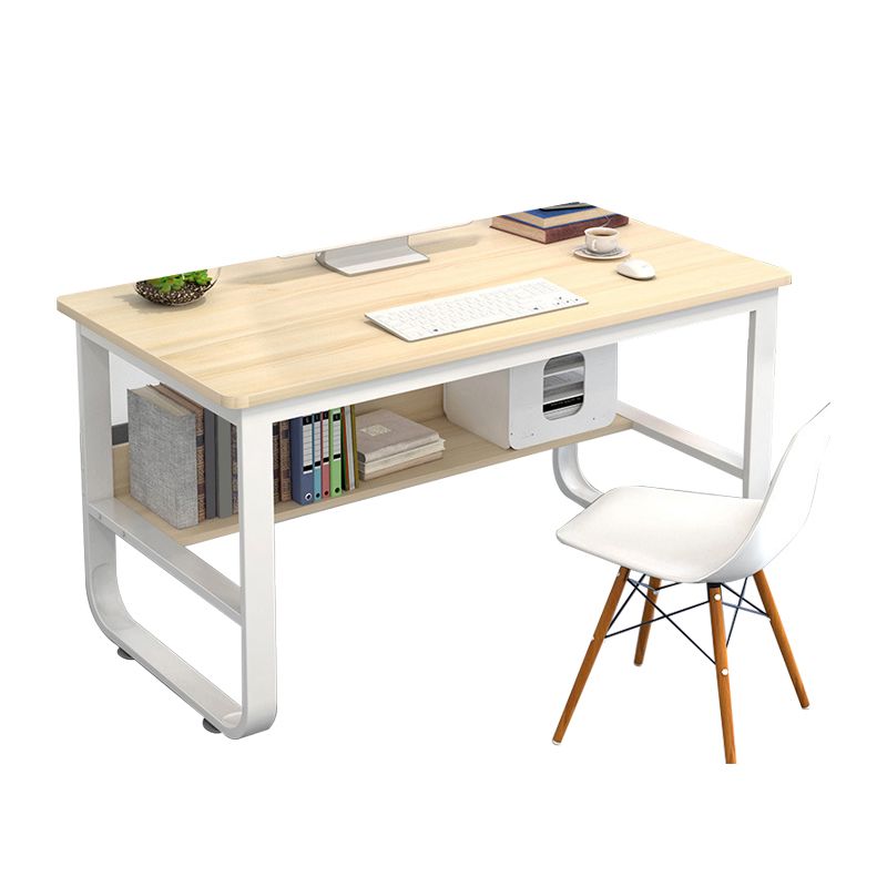 Industrial Writing Desk Rectangular Wooden Computer Desk with Storage