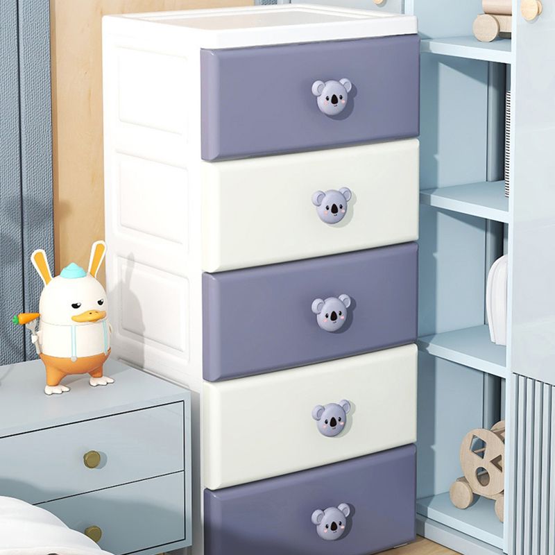 Scandinavian Vertical Kids Nightstand Plastic Nursery Dresser for Home