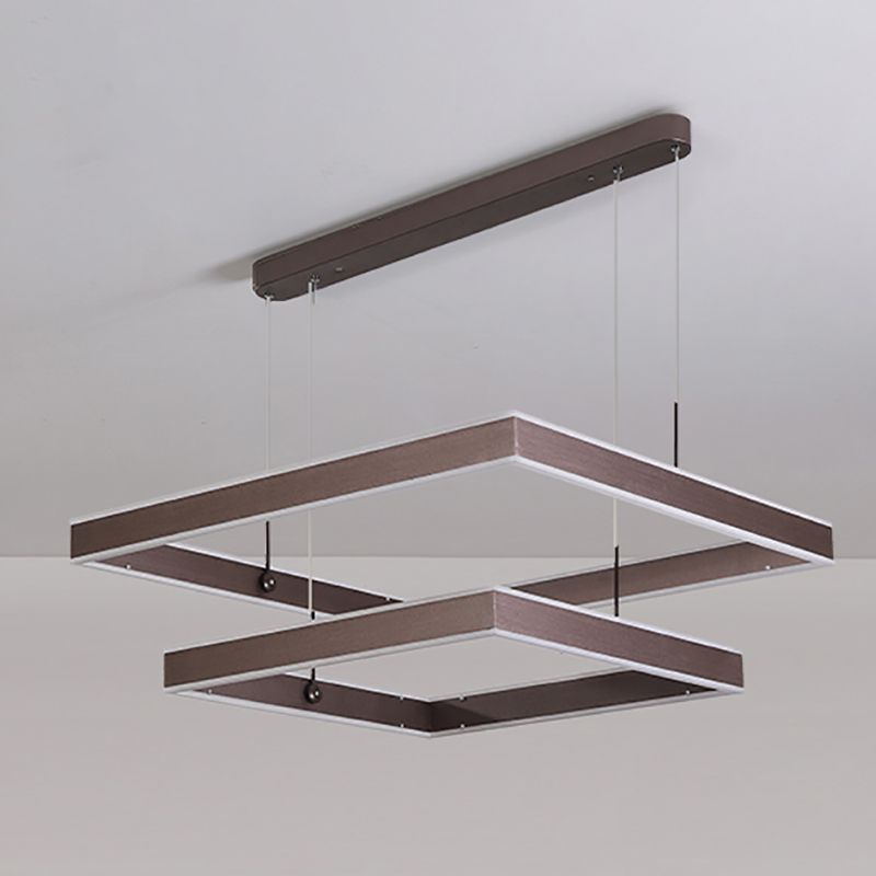 Lustre luxueux en calrium en aluminium LED Pendant pour salle à manger