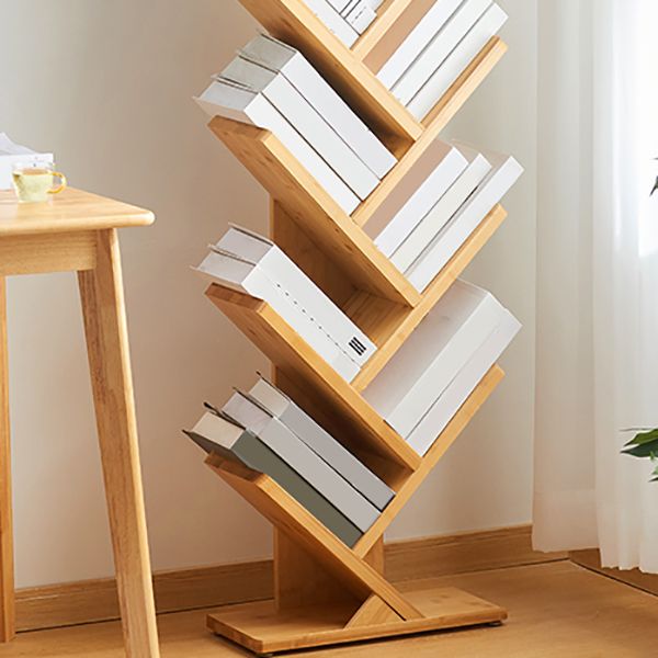 Contemporary Standard Bookcase Bamboo Bookcase Freestanding Open Shelf