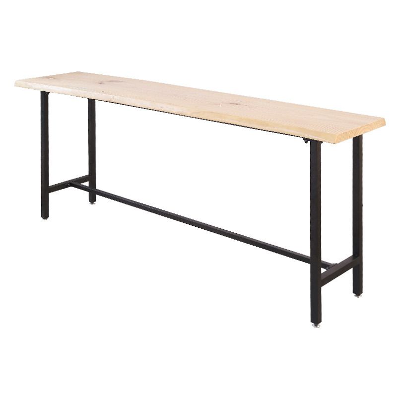 Pine Wood Bar Dining Table Modern Rectangle Bar Table with Trestle for Cafe