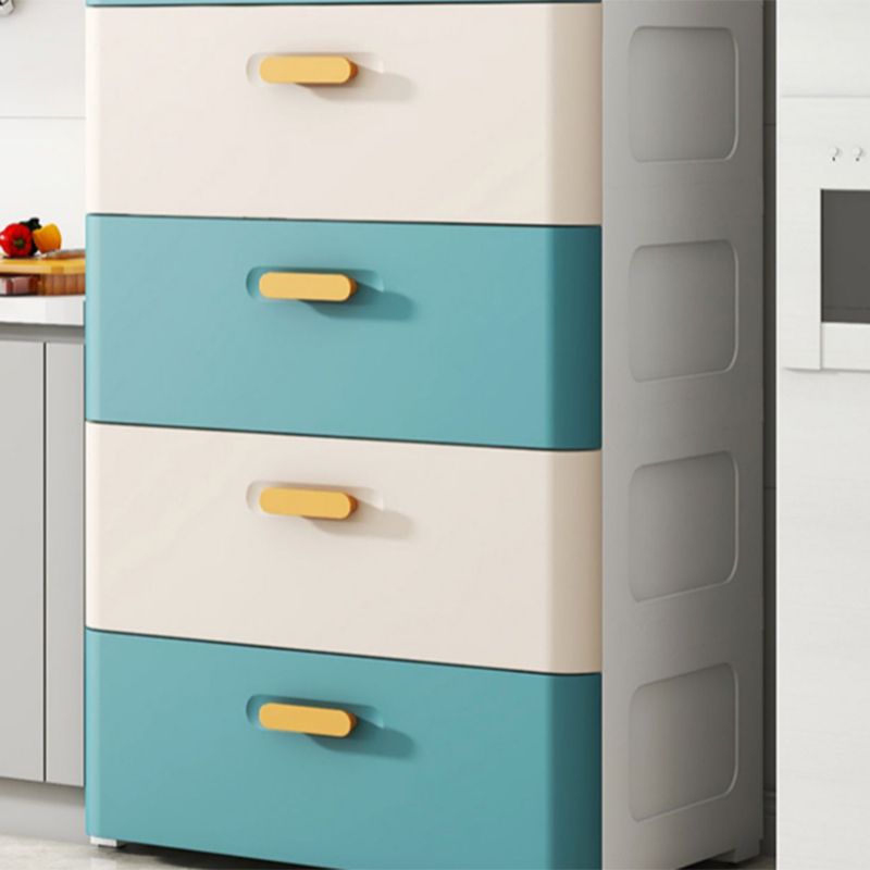 Vertical Scandinavian Kids Nightstand 5 Drawers Nursery Dresser