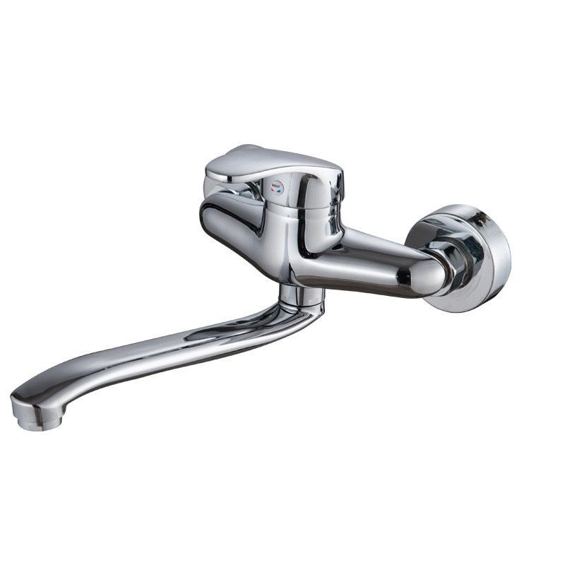 Contemporary Single Handle Kitchen Faucet Wall Mounted 1-Hold Bar Faucet with No Sensor