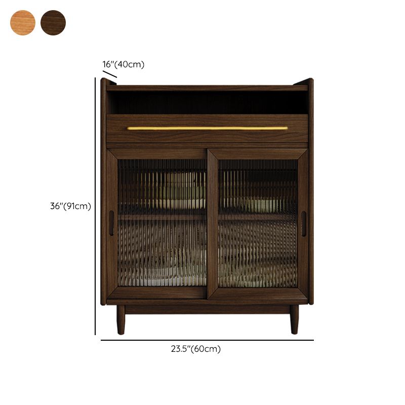 Glam Sideboard Cabinet Pine Sideboard Table with Legs for Kitchen