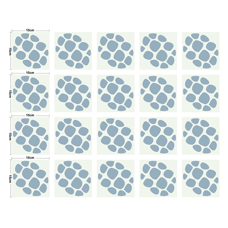 Modern Cobblestone Stick Wallpaper Panel for Bathroom 4.8-sq ft Wall Art in Blue