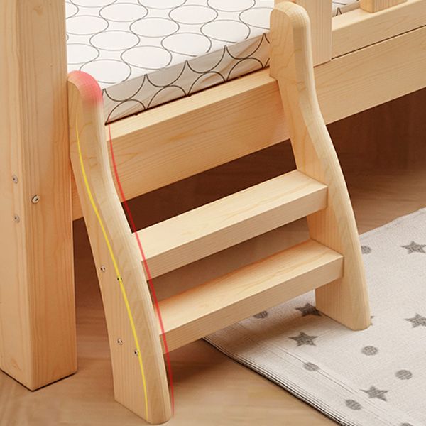 Traditional Style Solid Wood Nursery Bed with Mattress and Guardrail