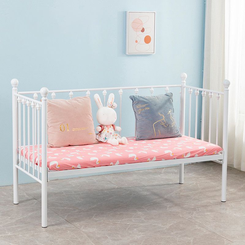 Contemporary Daybed with Headboard and Guardrail in Iron White/Black