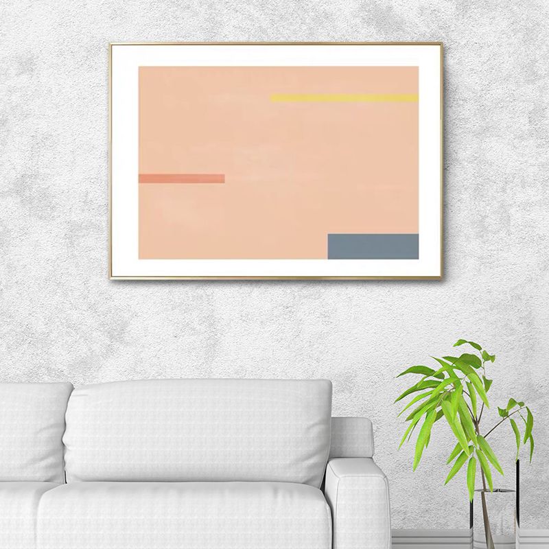 Simplicity Abstract Wall Art Print Pink and Orange Living Room Wall Decor, Textured