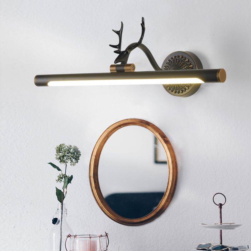 Modern Luxury Style Cylindrical Wall Mounted Vanity Lights Copper Vanity Wall Light Fixtures with Antlers