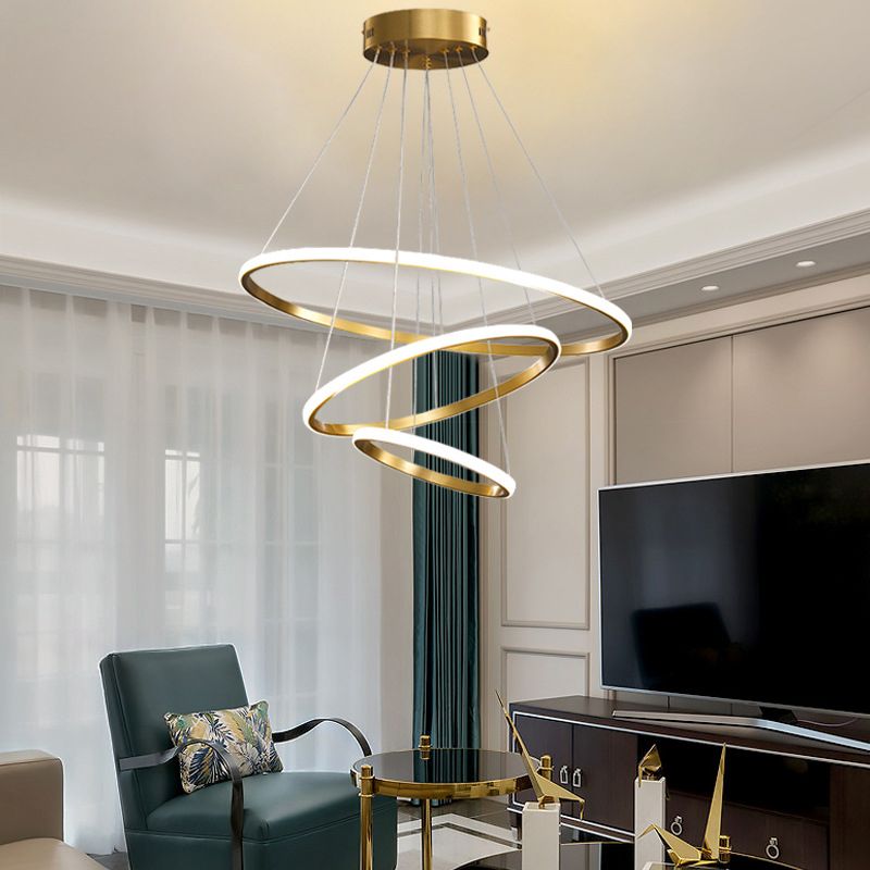 Modern Minimalist Style Multi-Tier Pendant Lighting Fixtures Acrylic 3 Lights Pendant Lights for Living Room