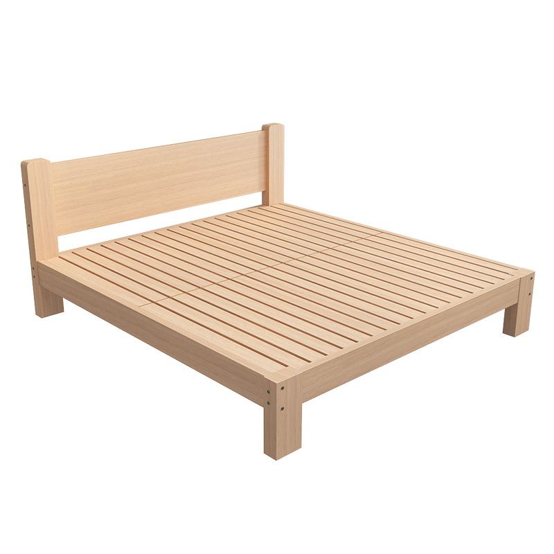 Contemporary Kids Bed Solid Wood Natural Panel Headboard No Theme Beech