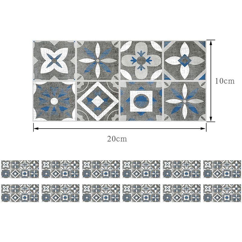 12 Pcs Floral Pattern Wallpaper Panels Grey PVC Wall Decor, Peel and Paste, 2.6-sq ft