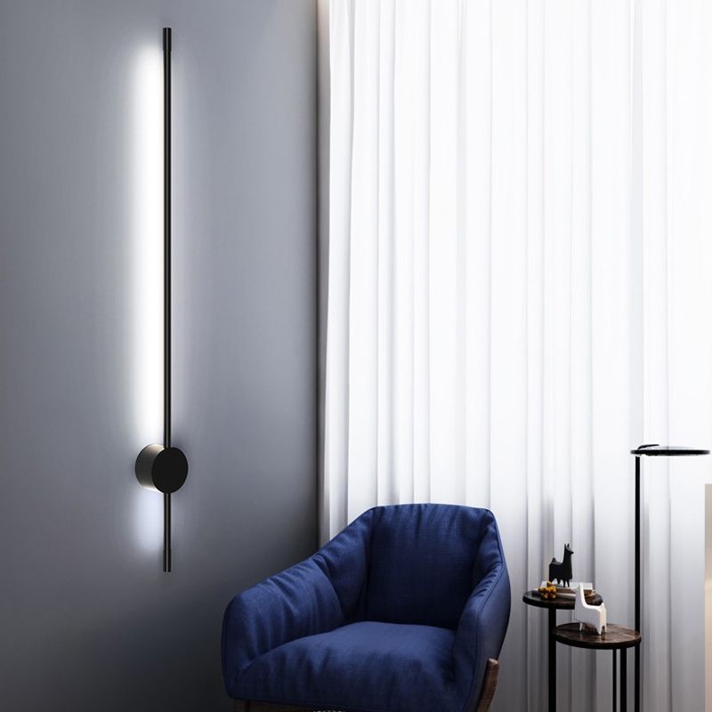 Modern Style Wall Lighting Ideas Linear Shape Sconce Light Fixtures in Black Finish