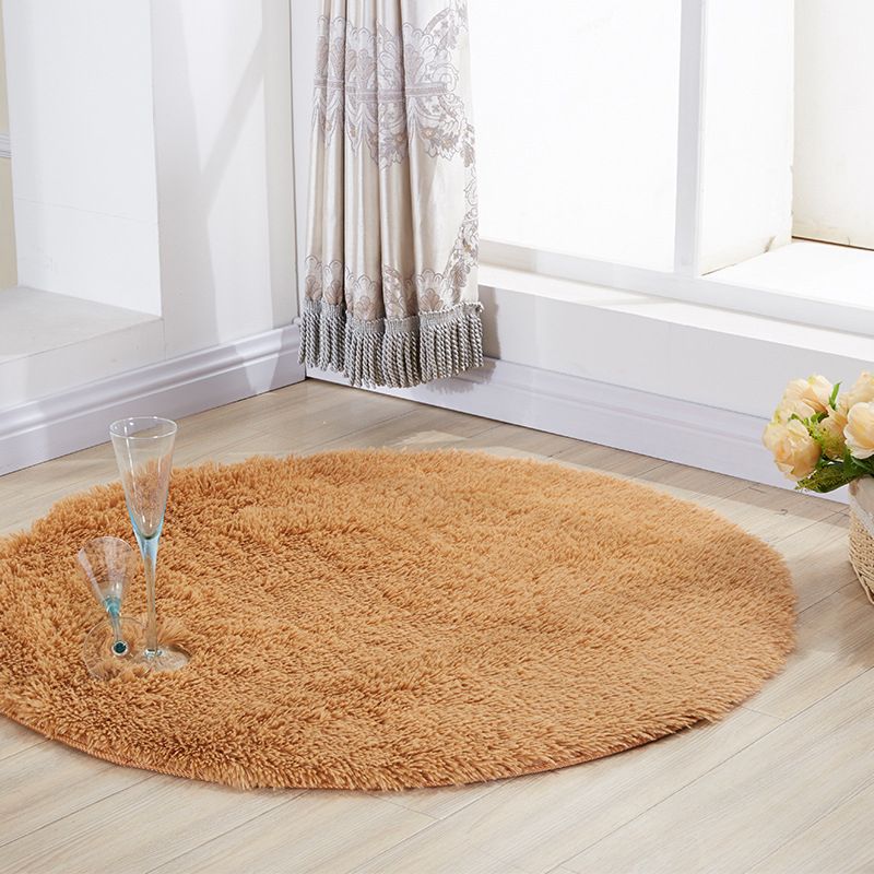 Multi Colored Comfort Rug Polypropylene Solid Color Carpet Non-Slip Backing Pet Friendly Washable Rug for Bedroom