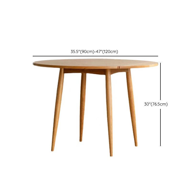 Folding Round Dining Table Solid Wood Dining Table with 4 Legs