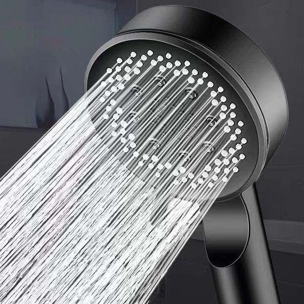 Classic Plastic Shower Head 5 Setting Round Handheld Shower Heads