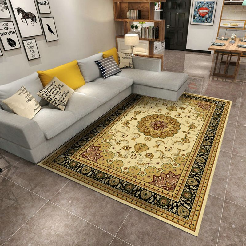 Brauner marokkanischer Teppich Polyester Grafik-Indoor-Teppich nicht rutschfestem Rückenteppich für Wohnzimmer